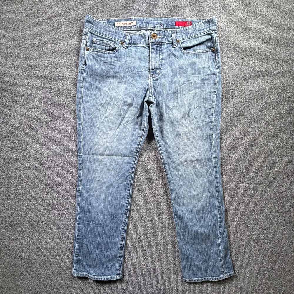 X2 Quality Denim Curvy Jeans Women's 10 Short Blue Straight Leg Stretch Everyday